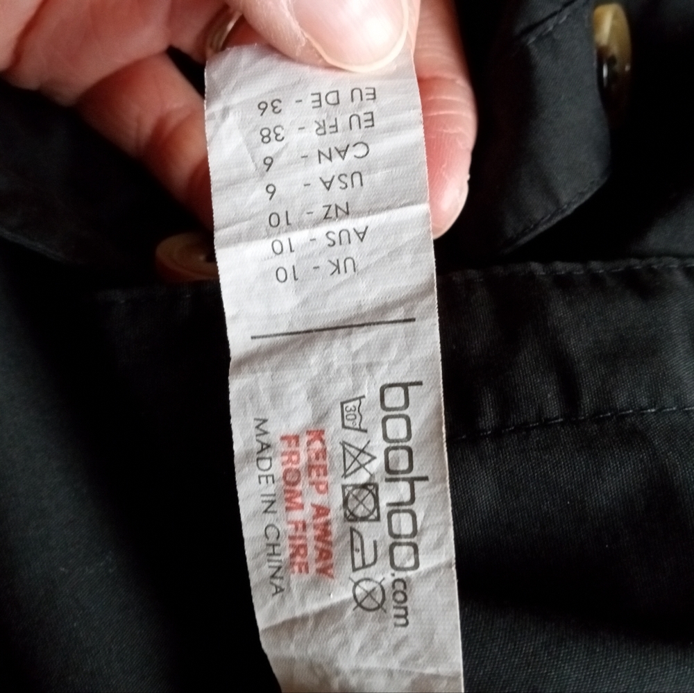 Boohoo black midi dress tie front - Picture 5 of 7